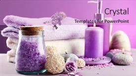  Presentation with spa concept - Colorful theme enhanced with colorful background lavender spa concept backdrop and a lilac colored foreground