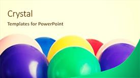  Presentation with colorful celebration - Theme featuring colorful ballons prepared for celebration background and a white colored foreground