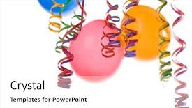  Presentation with balloons - Slide set featuring colorful balloons and confetti isolated background and a white colored foreground