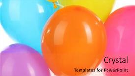  Presentation with balloons - Cool new presentation theme with colorful-balloons-close-up backdrop and a gold colored foreground