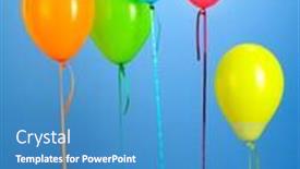  Presentation with balloons blue - Cool new presentation with colorful-balloons-holding-a-gifts backdrop and a teal colored foreground