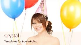  Presentation with high school graduation - Presentation theme enhanced with colorful balloons in party background and a lemonade colored foreground