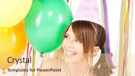  Presentation with balloons - Beautiful presentation theme featuring colorful balloons in party backdrop and a lemonade colored foreground