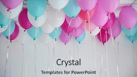  Presentation with birthday party - Beautiful presentation featuring room prepared for birthday backdrop and a light gray colored foreground