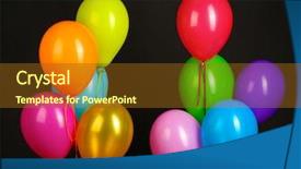 Presentation with helium - Audience pleasing PPT layouts consisting of colorful balloons isolated on black backdrop and a tawny brown colored foreground