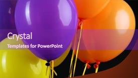  Presentation with black chalkboard vintage blackboard isolated - Slide set enhanced with colorful balloons isolated on black background and a violet colored foreground