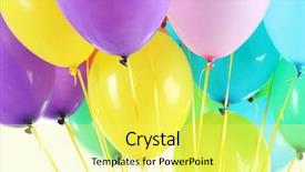  Presentation with pink and white balloons - Presentation consisting of colorful balloons isolated on white background and a  colored foreground