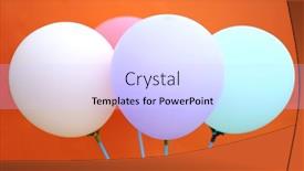  Presentation with balloons - Presentation theme featuring colorful-balloons-isolated-over-white background and a sky blue colored foreground