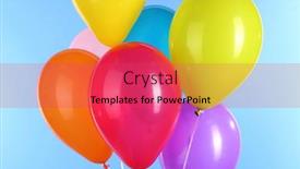  Presentation with blue balloons - Audience pleasing presentation consisting of colorful-balloons-on-blue-background backdrop and a red colored foreground