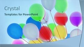  Presentation with balloons - Slide set with colorful-balloons-rising-up background and a light blue colored foreground