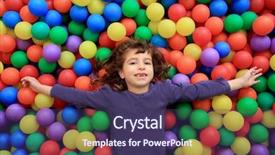  Presentation with park - Audience pleasing PPT theme consisting of colorful balls funny park little backdrop and a violet colored foreground