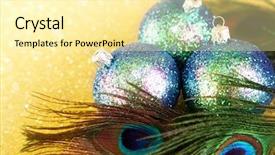  Presentation with peacock feather - Cool new theme with colorful baubles with peacock feathers backdrop and a blonde colored foreground