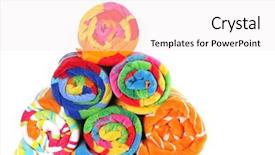  Presentation with colorful - Beautiful presentation theme featuring colorful beach towels backdrop and a sky blue colored foreground