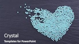  Presentation with shape heart - PPT theme having colorful beads in heart shape background and a dark gray colored foreground