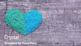  Presentation with shape heart - Slide set enhanced with colorful beads in heart shape background and a gray colored foreground