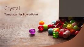  Presentation with spilling - Slide set with colorful-beads-on-old-wooden background and a lemonade colored foreground