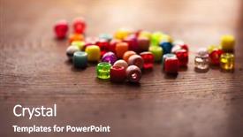  Presentation with colorful - Cool new theme with colorful beads on old wooden backdrop and a violet colored foreground