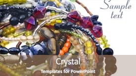  Presentation with strings - Presentation with colorful beads on strings background and a coral colored foreground