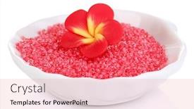  Presentation with colorful flower - PPT layouts having colorful beads with handmade flower in plate isolated on white background and a coral colored foreground