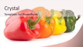  Presentation with pepper - Beautiful slide set featuring colorful bell peppers backdrop and a lemonade colored foreground