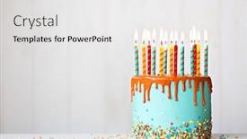  Presentation with birthday cake colorful candles - Amazing slides having colorful-birthday-cake-with-lots backdrop and a white colored foreground
