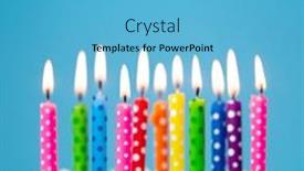  Presentation with rainbow birthday cake - Audience pleasing presentation theme consisting of colorful-birthday-cake-with-rainbow backdrop and a light blue colored foreground