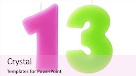  Presentation with white candles - Presentation design consisting of colorful birthday candles background and a lavender colored foreground