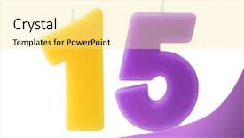  Presentation with white candles - Cool new PPT theme with colorful birthday candles backdrop and a blonde colored foreground