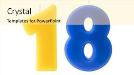  Presentation with 18th birthday - Beautiful theme featuring colorful birthday candles backdrop and a blonde colored foreground