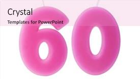  Presentation with 60th birthday - Beautiful presentation featuring colorful birthday candles backdrop and a lemonade colored foreground