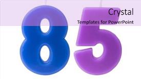  Presentation with white candles - PPT theme enhanced with celabration - colorful birthday candles background and a lilac colored foreground