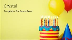  Presentation with birthday party - PPT layouts consisting of colorful-birthday-party-background background and a blonde colored foreground