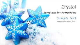  Presentation with white christmas - Audience pleasing presentation design consisting of colorful blue christmas decoration baubles backdrop and a white colored foreground