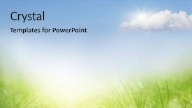  Presentation with spring - Cool new presentation theme with colorful blurred - abstract spring background with grass backdrop and a light blue colored foreground