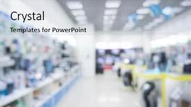  Presentation with mall - Cool new slide deck with colorful blurred - defocused background of real shopping backdrop and a lemonade colored foreground