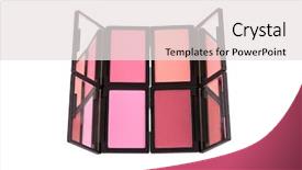  Presentation with blush - Amazing PPT theme having colorful blush palettes isolated on white backdrop and a sky blue colored foreground