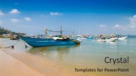  Presentation with sri lanka - Cool new PPT theme with colorful boats in fisheries harbor backdrop and a  colored foreground