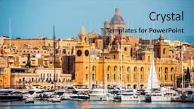  Presentation with malta - Audience pleasing slide set consisting of colorful boats in malta backdrop and a light blue colored foreground