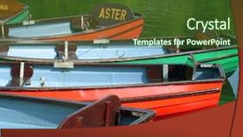  Presentation with lake - Cool new slide deck with colorful boats on boating lake backdrop and a  colored foreground