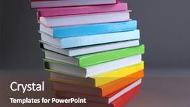  Presentation with plain colors gray texture cloth - Cool new presentation theme with colorful books on gray background backdrop and a tawny brown colored foreground