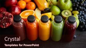  Presentation with fruit vegetable juice - Audience pleasing slides consisting of colorful-bottles-filled-with-fresh backdrop and a wine colored foreground