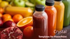  Presentation with fruit vegetable juice - PPT layouts consisting of colorful-bottles-filled-with-fresh background and a tawny brown colored foreground