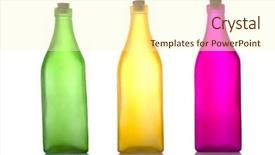  Presentation with bottles - PPT theme enhanced with colorful bottles on a white background and a cream colored foreground