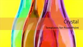  Presentation with bottles - Audience pleasing slides consisting of colorful bottles on yellow background backdrop and a red colored foreground