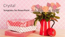 Presentation with pink birthday - Presentation featuring colorful-bouquet-roses-and-birthday background and a  colored foreground