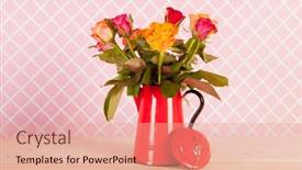  Presentation with pink birthday - Audience pleasing PPT layouts consisting of colorful-bouquet-roses-and-birthday backdrop and a  colored foreground