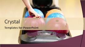  Presentation with bowling - PPT theme enhanced with colorful bowling balls in ball return background and a lemonade colored foreground