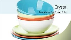  Presentation with bright colorful candy isolated - PPT theme featuring colorful bowls and plates isolated background and a light blue colored foreground