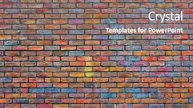  Presentation with brick wall texture - Presentation theme having colorful brick wall texture background and a gray colored foreground