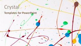  Presentation with ink - Slide deck with colorful-bright-ink-splashes background and a cream colored foreground